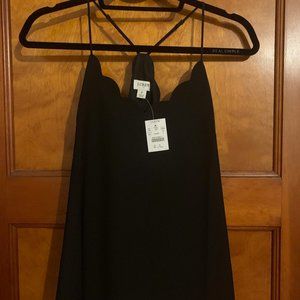 Black Scalloped Razorback Tank - NWT